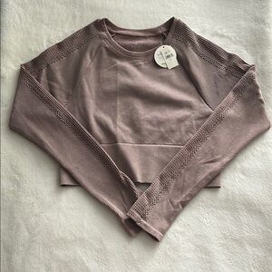 AERIE Mauve Long Sleeve Workout Top